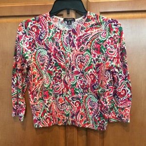 EUC SALE $ great brand Chaps Multicolored cardigan